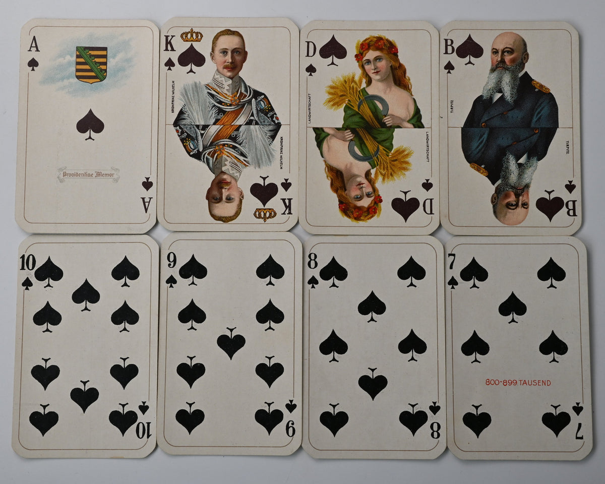 REICHS-KARTE – Fritz von Lindenau, VSS Altenburg, French-Suited Playing Cards with Gilt Corners, German Empire – circa 1915 – One-of-a-Kind