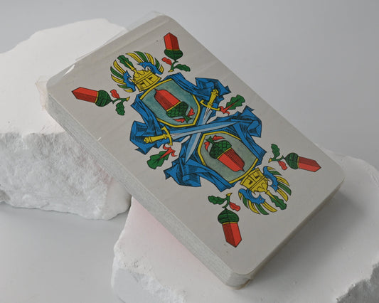 DDR Skat Playing Cards by Altenburger in a Genuine Pigskin Leather Case – from 1984 – One-of-a-Kind
